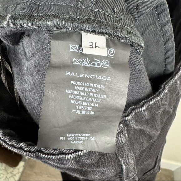 Balenciaga Black Straight Leg Jeans Button Fly Denim Women’s Size 36 - Picture 7 of 9